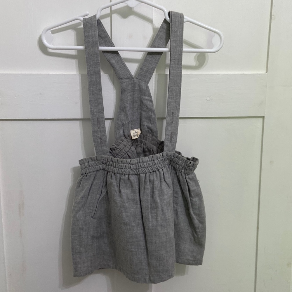 Hallmark Baby Infant Girl Grey Suspenders Skirt With Pockets Size 6-12 months